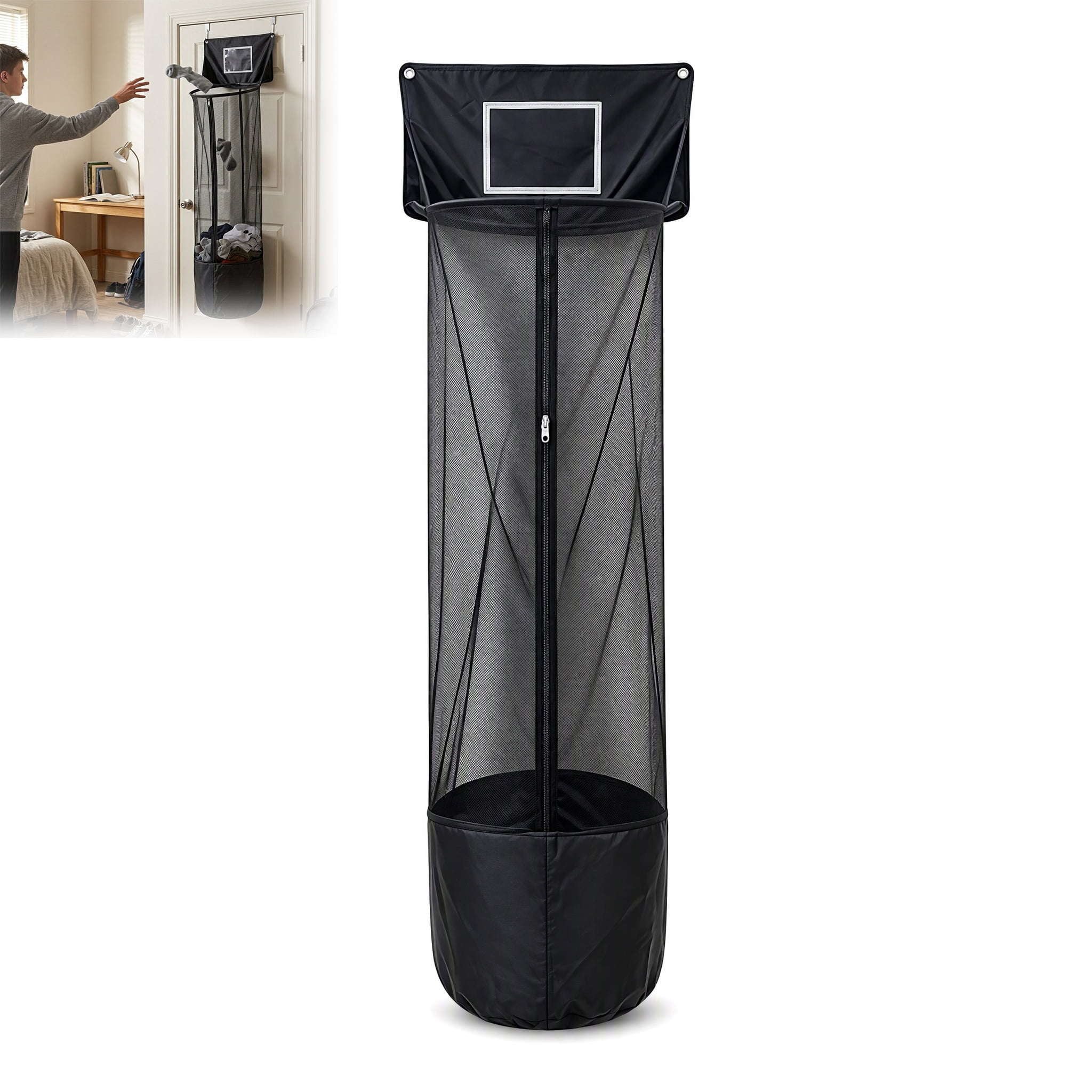 Basketball Laundry Hamper, Basketball Hoop Laundry Basket Over the Door ...