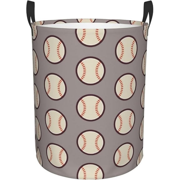 Basketball Laundry Hamper Large Collapsible Laundry Baskets with Handles Easy Carry Round Storage Basket Dirty Clothes Hamper Blanket Basket for College Dorms Bedroom Toy