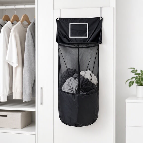 Basketball Laundry Hamper, Over Door Basket, Zipper Storage Bag for Home,Space Saving Design, Zipper Storage Bag for Clothes Blankets Bedroom
