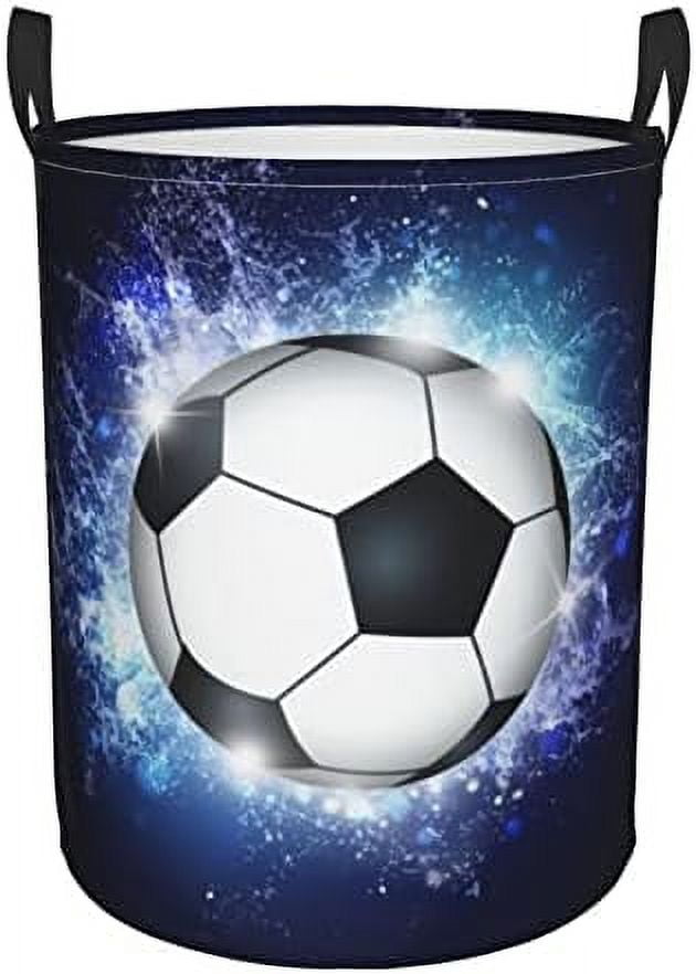 Basketball Laundry Hamper for Teen Boys Men Cool Laundry Basket with Fire & Water Pattern