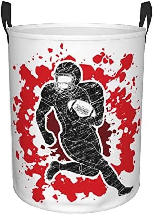 Basketball Laundry Hamper for Teen Boys Men Cool Laundry Basket with Fire & Water Pattern