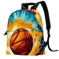 Basketball Leather Smart Backpack with Adjustable Shoulder Straps