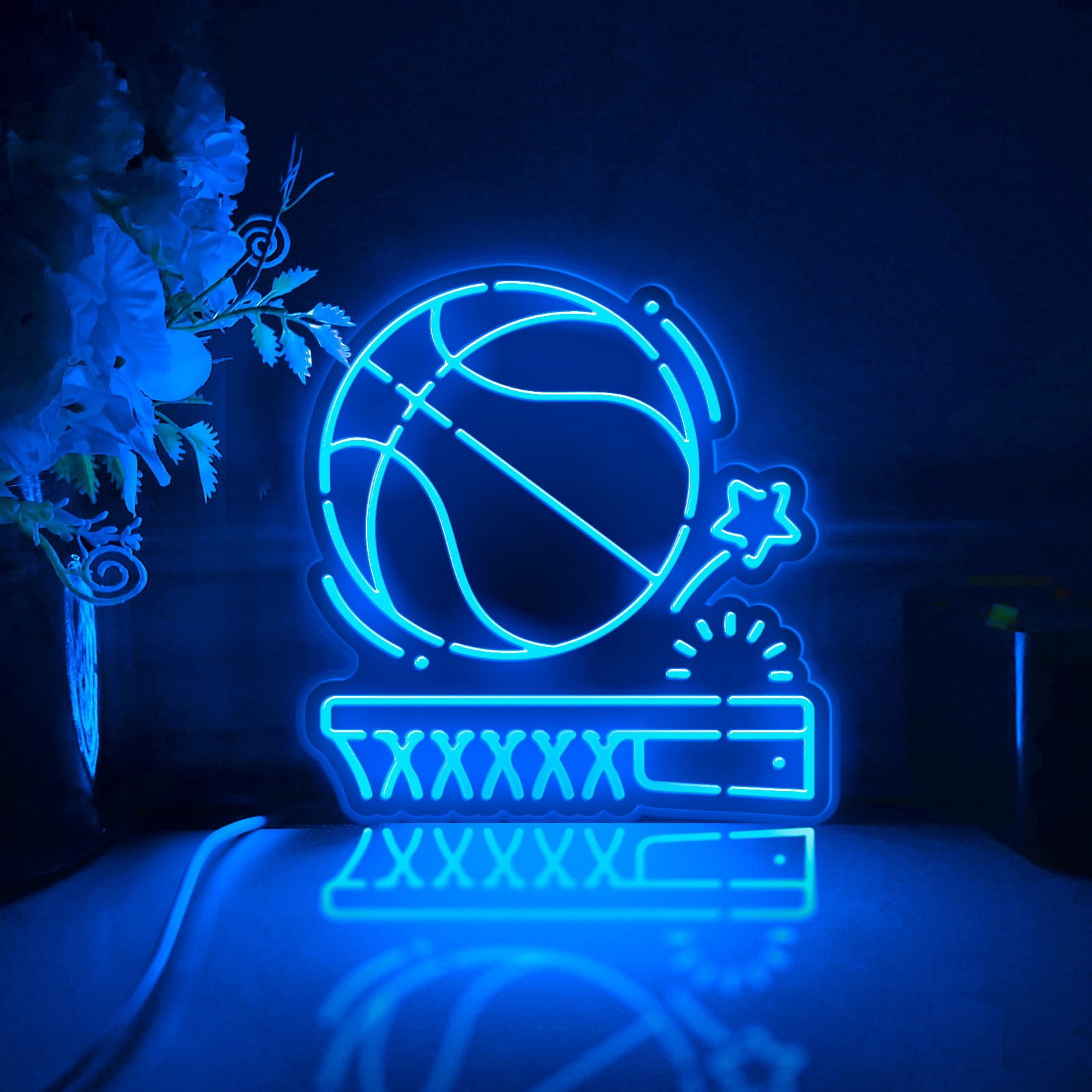 Led Basketball. Sign Basketball Led Light Box, Dimmable Neon-Like Light Signs USB Power for ...