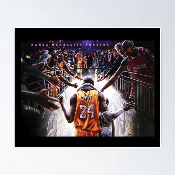 Basketball Legend Father Daughter Mamba Legacy Memorial Tribute Wall Art Sports Decor, Unframed Poster