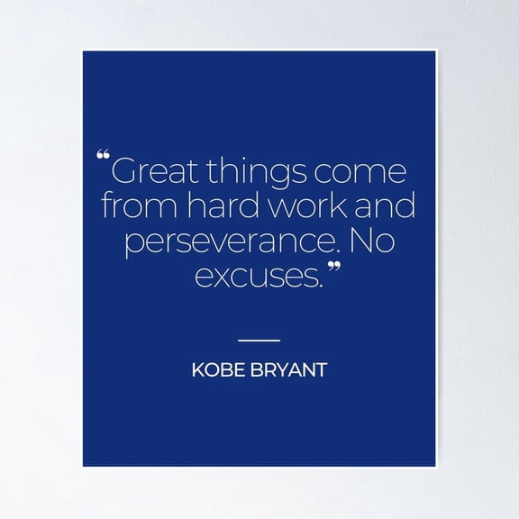 Basketball Legend Inspirational Quotes Mamba Mentality Motivation Print, Unframed Poster