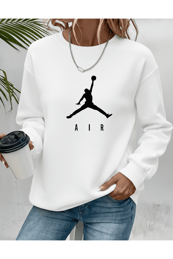 Basketball Legend Jumpman Logo Air Flight Style Black Graphic Sweatshirt V10741, for Men & Women, up to Size 5XL