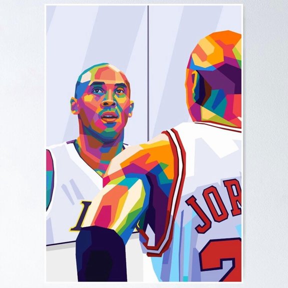 Basketball Legends Iconic Mid-Air Dunk Graphic Wall Decor, Unframed Poster