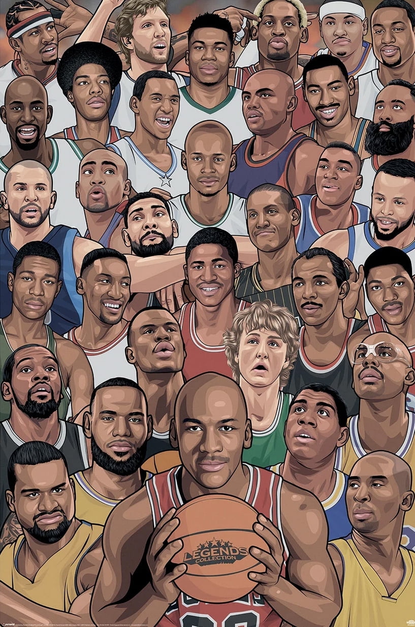 Basketball Legends Sport Poster (Famous Basketball Stars