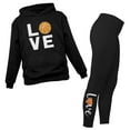 thumbnail image 1 of Basketball Leggings and Hoodie for Women Girls Set Gift for Basketball Fans Black Medium / Black Medium, 1 of 5