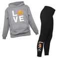 thumbnail image 1 of Basketball Leggings and Hoodie for Women Girls Set Gift for Basketball Fans Black Small / Gray Small, 1 of 5