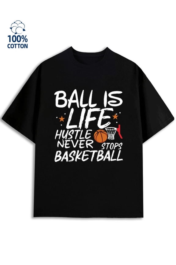 Basketball Life Hustle Men basketball black All-season fitness top, stylish and sporty look, durable activewear fun exercise Vintage Unisex Shirt Crewneck tshirts