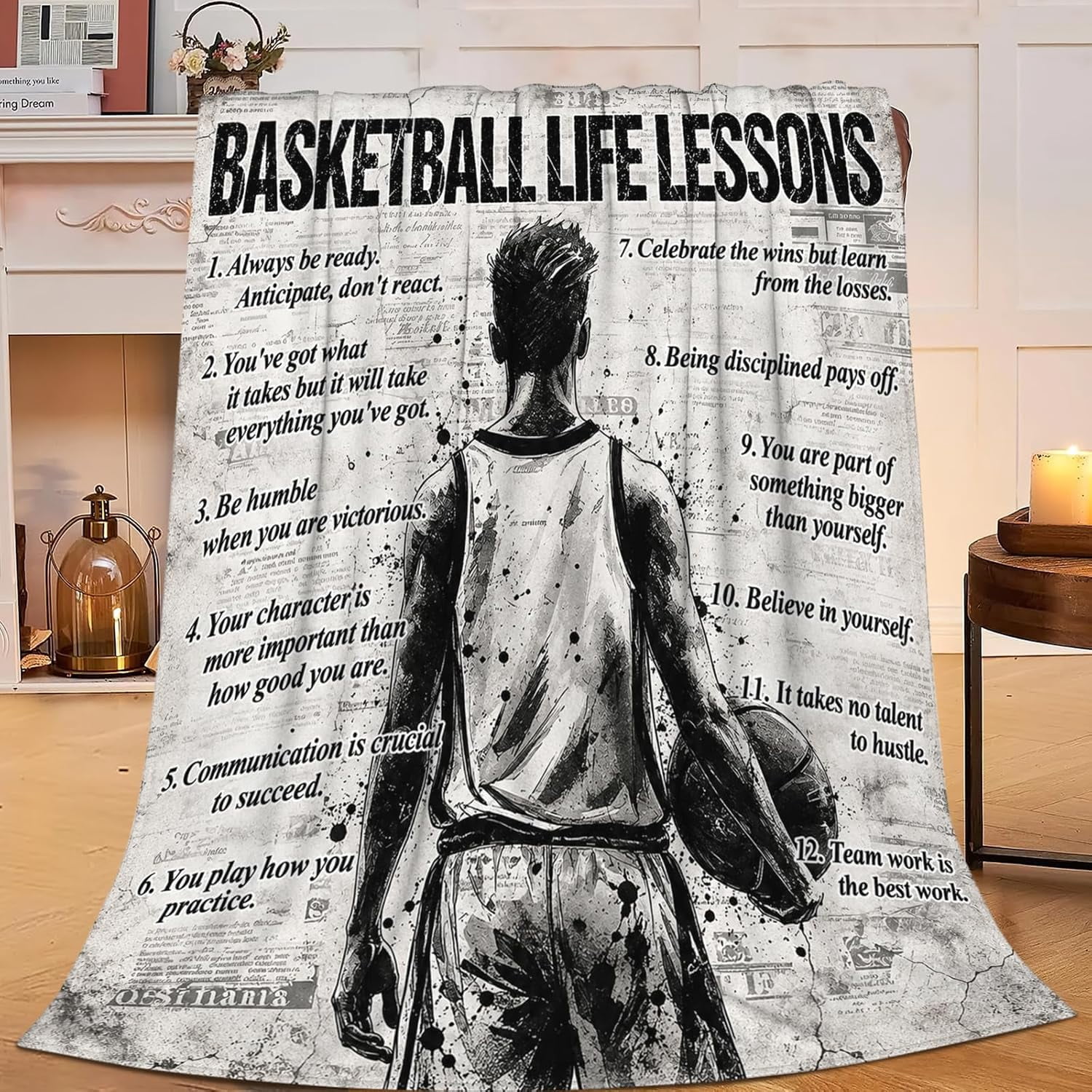 Basketball Life Lessons Blanket for Boys Teens Inspirational Sports ...