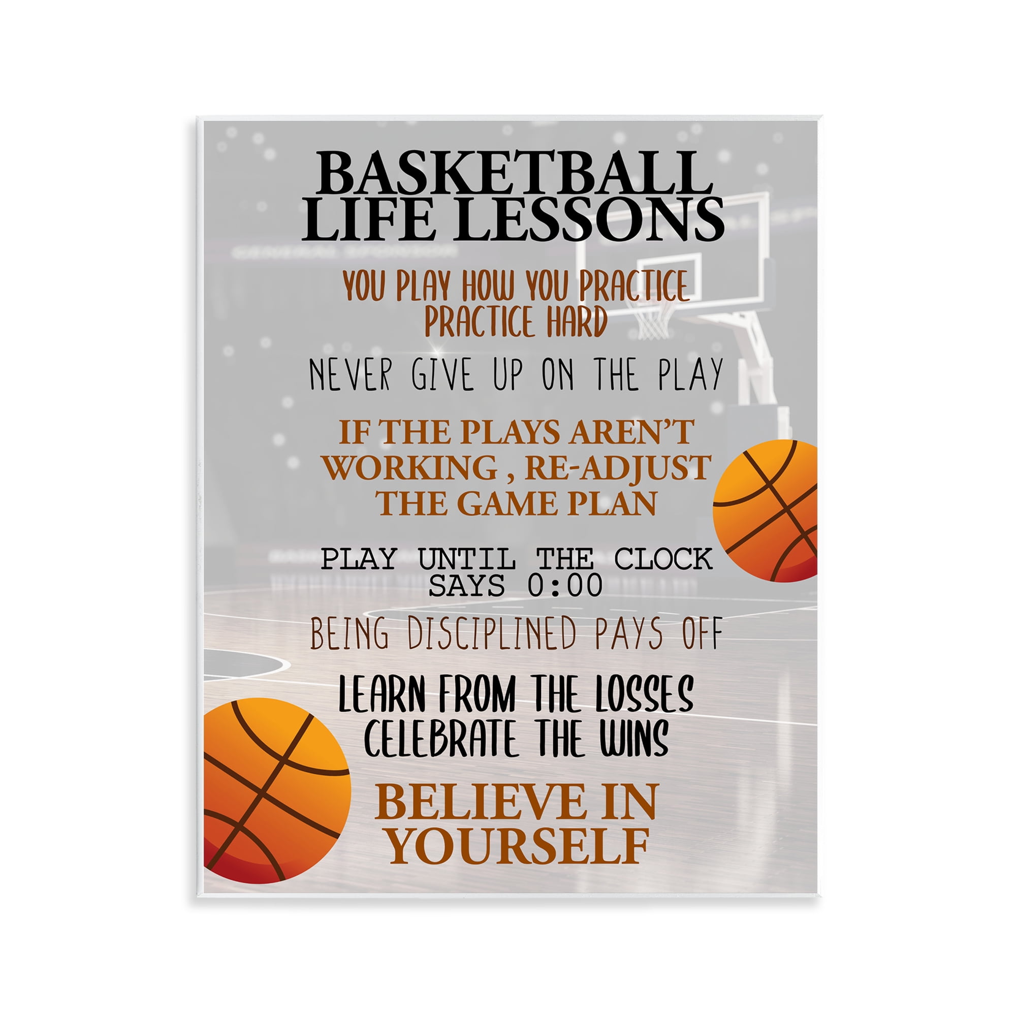 Basketball Life Lessons Wall Plaque Art, design by Kim Allen