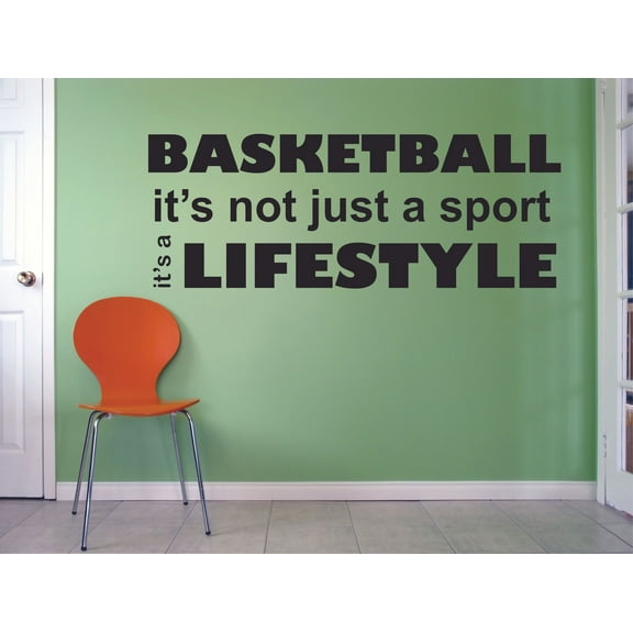 Basketball Is A Lifestyle Quotes Sport Ball Motivation Inspiration Quote Wall Decal Vinyl Art Sticker Design for Boys/Girls Room Home Court Bedroom Decor Wall Art Mural Decoration Size (20x40 inch)