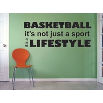 Basketball Is A Lifestyle Quotes Sport Ball Motivation Inspiration Quote Wall Decal Vinyl Art Sticker Design for Boys/Girls Room Home Court Bedroom Decor Wall Art Mural Decoration Size (20x40 inch)