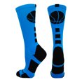 thumbnail image 1 of Basketball Logo Crew Socks (Electric Blue/Black, X-Large) - Electric Blue/Black,X-Large, 1 of 7
