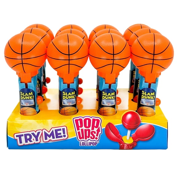 Basketball Lollipop Holder Case, 12 Count, Includes Lollipops