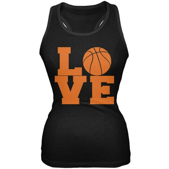 Basketball Love Black Juniors Soft Tank Top - Large