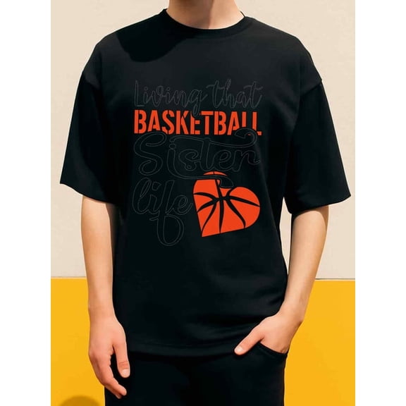 Greenink Basketball Love men's Exercise 180G 100% Cotton black gym Running Basic Unisex Shirt Short Sleeve tshirts Trendy Unisex Shirt Cotton tshirts Funny Unisex Shirt Graphic tshirts
