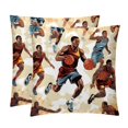 thumbnail image 1 of Basketball Luxurious Velvet Throw Pillow Covers with Unique Patterns - Set of 2 Throw Pillow Inserts Included for Home Decor, 16x16, 18x18, 20x20 Inches, 1 of 6