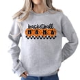 thumbnail image 1 of Basketball Mama Sweatshirt for Women Orange Checkered Basketball Mom Sweater Gray Sweatshirt Adult Small, 1 of 5