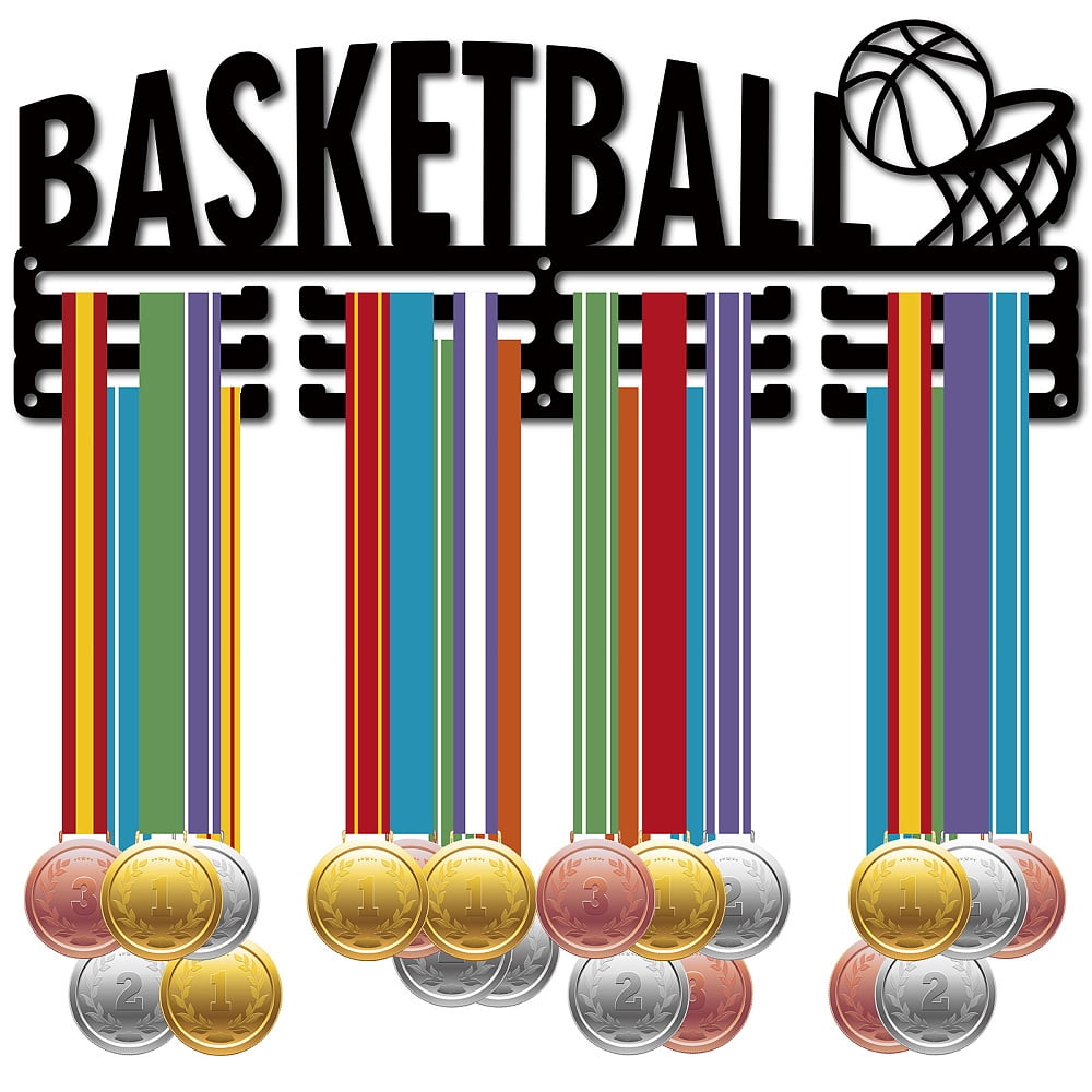 Basketball Medal Display Holder Sports Metal Medal Hanger Black Wall ...