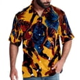 thumbnail image 1 of Basketball Men's Casual Printed Button Down Short Sleeve Beach Shirts, 1 of 6