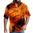 thumbnail image 1 of Basketball Men's Hawaiian Shirt, Button Down Poplin Short Sleeve Casual Summer Beach Printed Unisex Shirts, 1 of 6