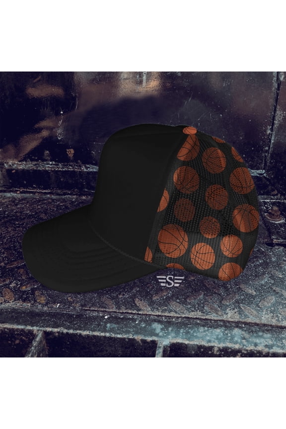 Basketball Mesh Back Cap (Black)