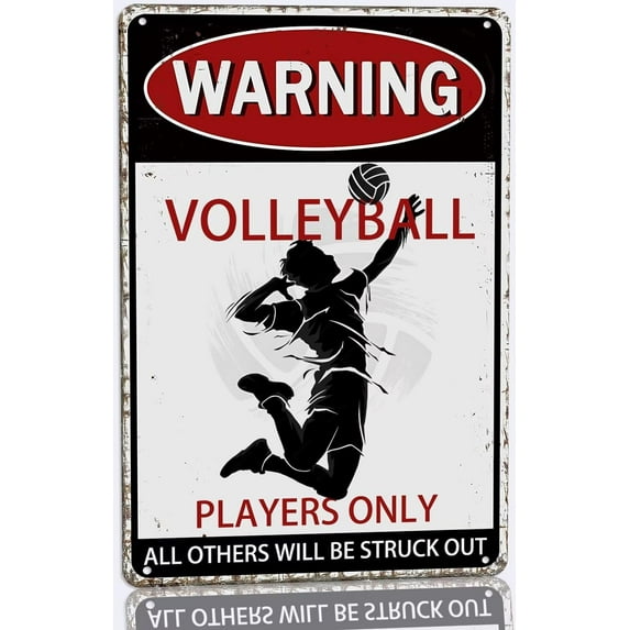Basketball Metal Tin Sign Vintage Basketball Poster Plaque Signs Gifts for Boys Room Home Wall Decor Warning Basketball Players Only All Others Will Be Struck Out 8x12 Inch