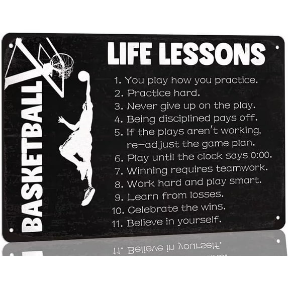 Basketball Metal Tin Sign Vintage Basketball Poster Plaque Signs Gifts for Boys Room Home Wall Decor Warning Basketball Players Only All Others Will Be Struck Out 8x12 Inch