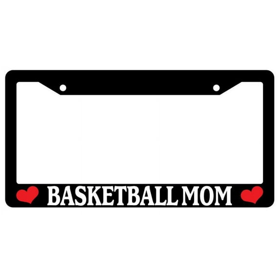 Basketball Mom Black Plastic License Plate Frame EBSK