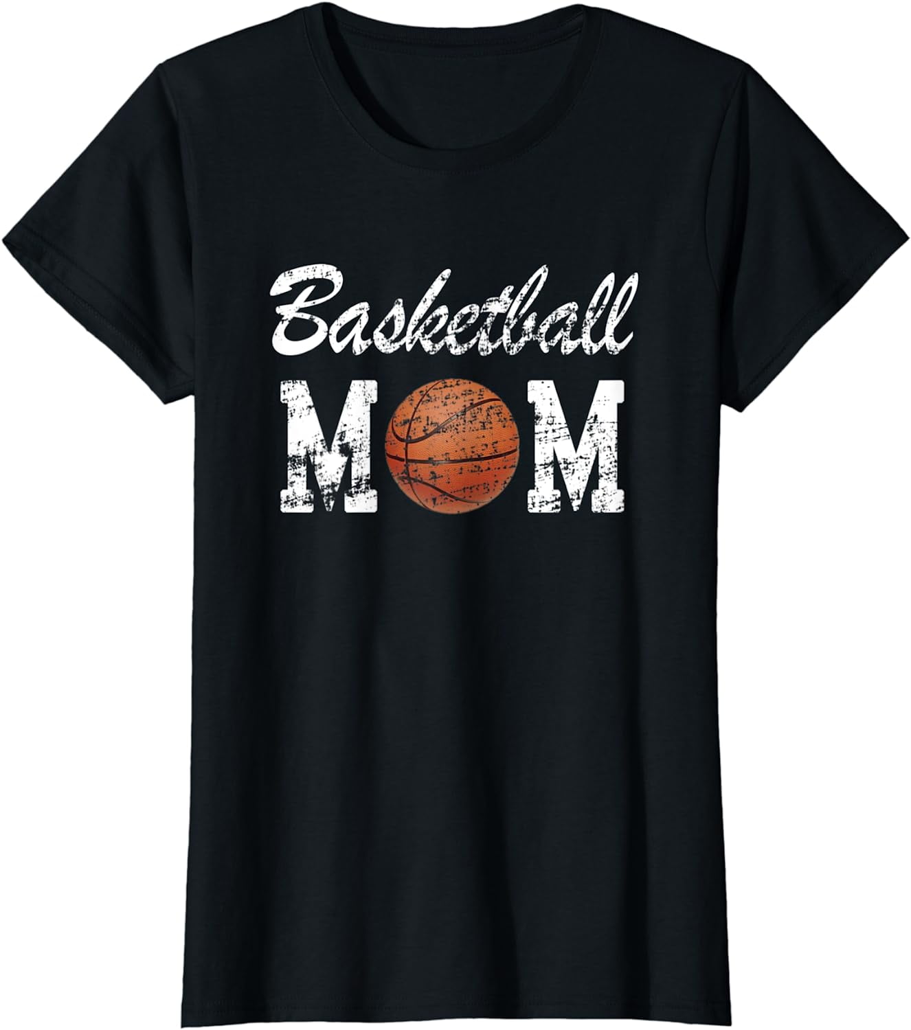 Basketball Mom Cute Novelty Distressed T-Shirt Basketball Mom Cute Novelty Distressed T-Shirt