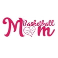 thumbnail image 1 of Basketball Mom Decal Sticker | 7-Inches By 2.6-Inches | Hot Pink Vinyl, 1 of 1