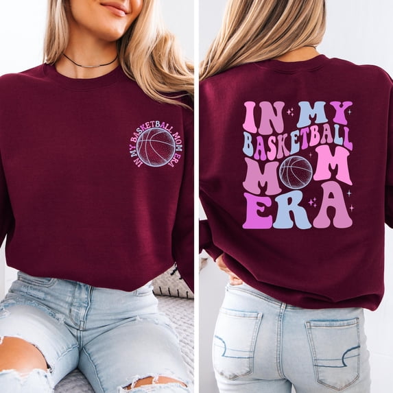 In My Basketball Mom Era Sweatshirt, In My Basketball Mama Era Hoodie, Basketball Mom Sweatshirt, Basketball Mama Crewneck, Sports Mom, Full size S-5XL