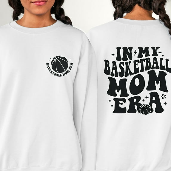 In My Basketball Mom Era Sweatshirt, Basketball Mom Sweatshirt, Basketball Season Shirt, Basketball, Mom Shirt, Basketball Sweatshirt (Sizes:XL; Colors:Light Blue;)