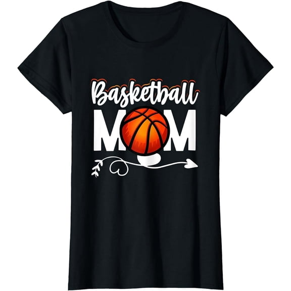 Basketball Mom Graphic T-Shirt for Women Mother's Day Gift