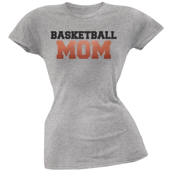Basketball Mom Heather Grey Juniors Soft T-Shirt - Large