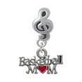 thumbnail image 1 of Basketball Mom with Red Heart - Clef Note Charm Bead, 1 of 1