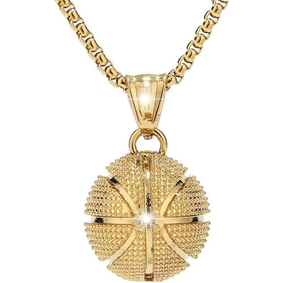 Basketball Necklace Sports Necklace (Gold th)