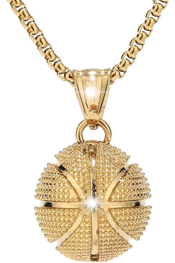 Basketball Necklace Sports Necklace (Gold th)
