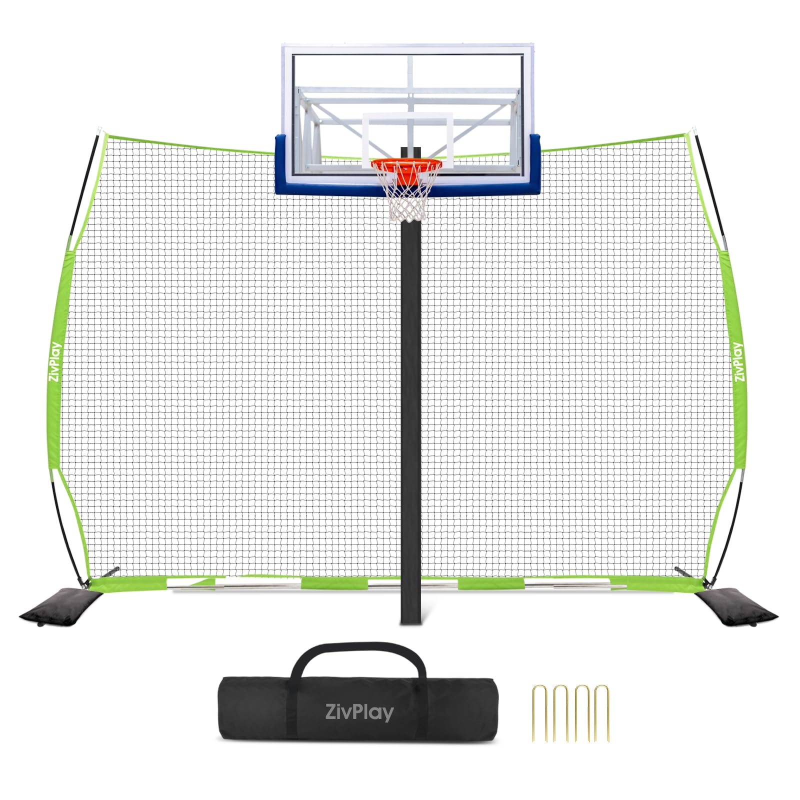 Basketball Net Catcher Basketball Backstop Net Basketball Barrier Nets for Backyard 12 x 10 ft ...