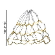 Basketball Net Heavy Duty Replacement,Galvanized Iron Chain Basketball net, Anti-Rust Use Indoor Outdoor Standard 12 Loops Basketball Hoop  (Gold Silver)