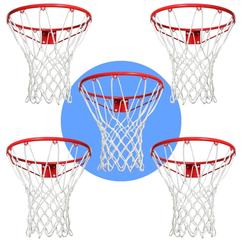 2 Reti Da Basket Pesanti Per Tutte Le Stagioni - 8 Anelli, Adatte Per Canestri Standard Indoor E Outdoor, Per Palestra E Piscina