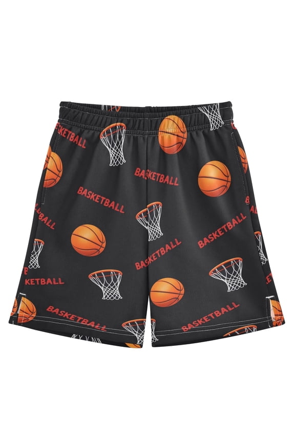 Basketball Net Pattern Athletic Shorts Breathable with Comfort Fit Drawstring Casual Sweatshorts Medium