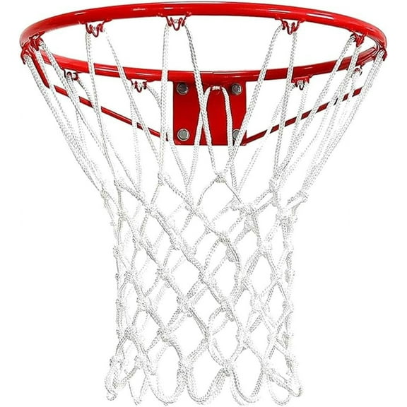 Basketball Net Replacement Heavy Duty Basketball Hoop Net Polyester White Basketball Net Basketball Accessories Suitable for Outdoor Standard 12 Loops Basketball Hoop White
