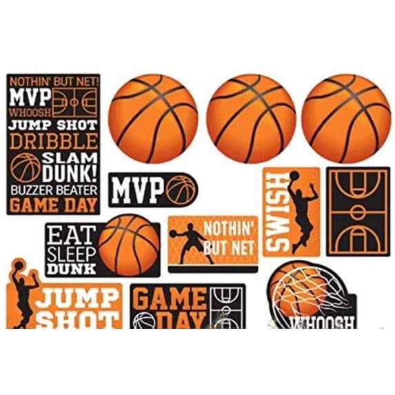 Nothin' But Net Amscan, Basketball Decoration, 12 ct, Nothin' But Net theme - Walmart.com