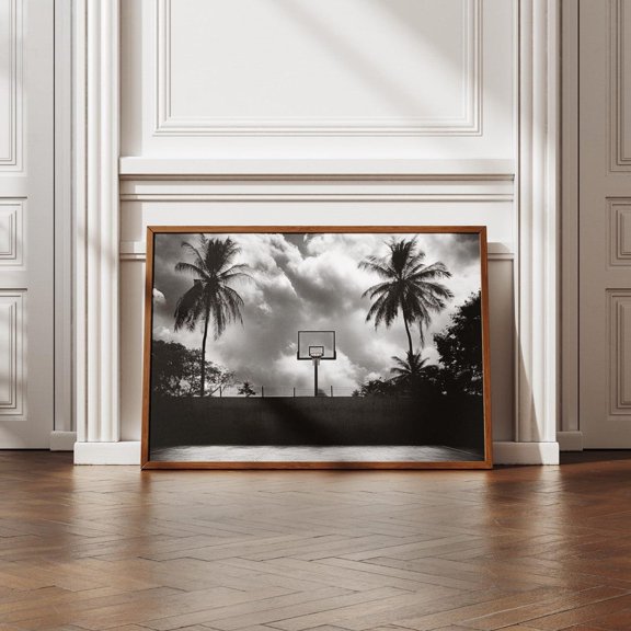 Basketball Palm Trees Sports Unframed Paper Print
