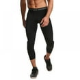 thumbnail image 1 of Basketball Pants with Knee Pads, Black/White Knee Pads Compression Pants, 3/4 Capri Leggings, 1 of 10