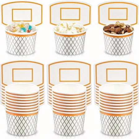 Basketball Party Paper Cup Snack Paper Cup Snack Cup Set, Basketball Theme Events, Easy Assembly, Party Decoration and Supplies, Birthday Party Basketball Theme Celebration Party Supplies